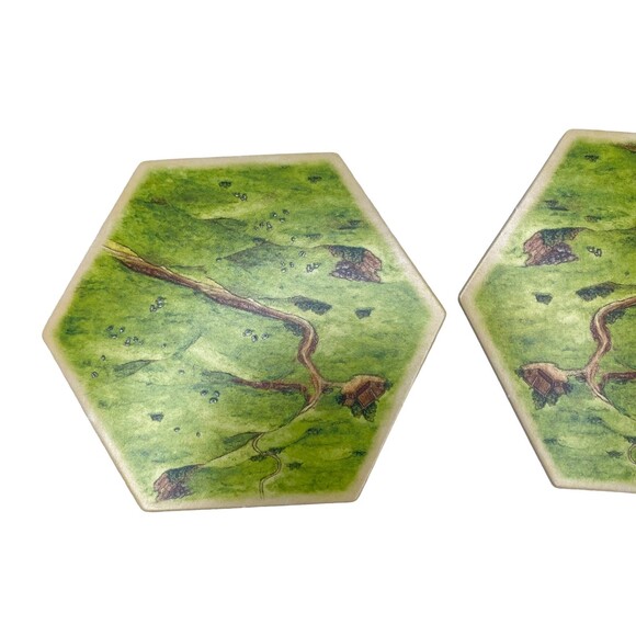 Settlers of Catan #3061 Replacement 4 Hex Terrain Tiles Pieces. Pasture - Picture 3 of 4